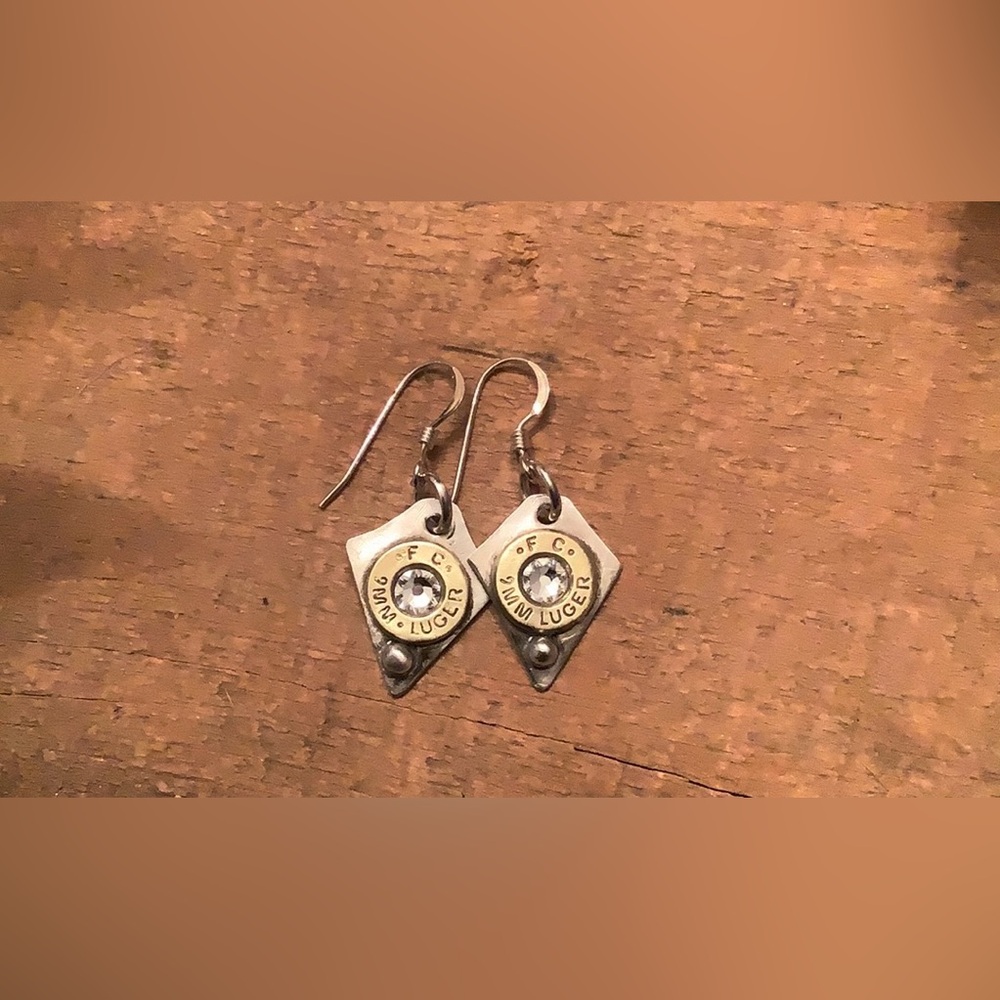 Bullet Casing Earrings , sterling